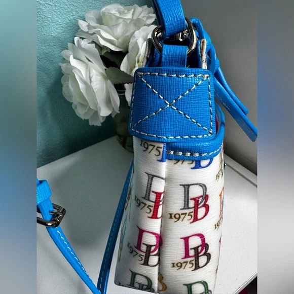 Dooney & Bourke White and Blue Crossbody Bag - Picture 7 of 12